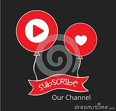 Video Channel Subscribe Banner Vector Stock Photo