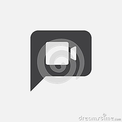 Video chat icon, vector logo illustration, pictogram isolated on white. Vector Illustration