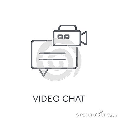 Video chat linear icon. Modern outline Video chat logo concept o Vector Illustration