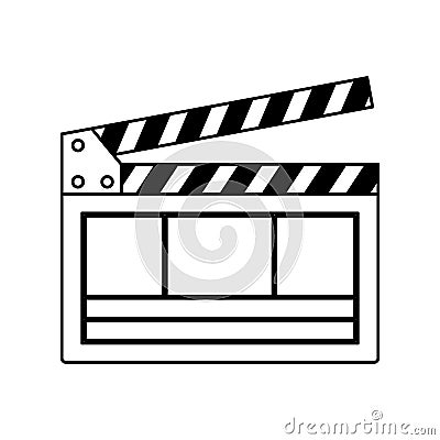 Video clapperboard isolated icon Vector Illustration