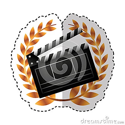 Video clapperboard isolated icon Vector Illustration