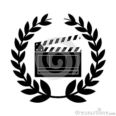 Video clapperboard isolated icon Vector Illustration