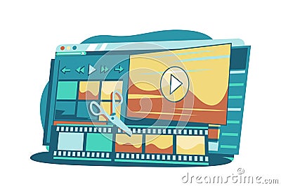 Video compositing interface program Vector Illustration