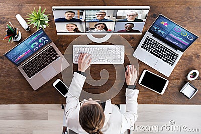 Video Conference Interview Meeting Stock Photo