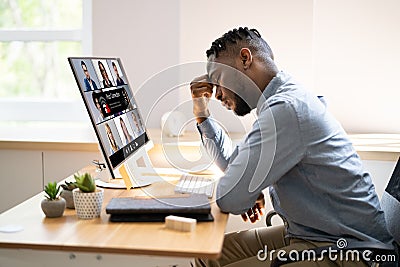 Video Conference Slow Internet Connection Stock Photo