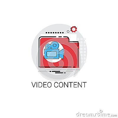 Video Content Visual Multimedia Icon Vector Illustration