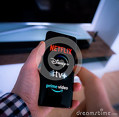 Video on demand - streaming services Editorial Stock Photo