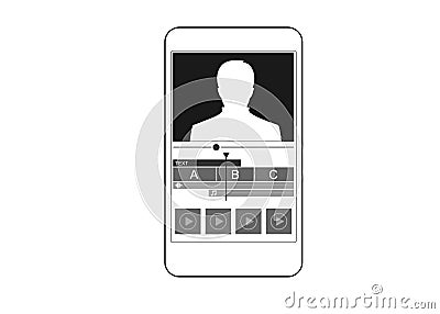App video Editng Portrait Sreen Vector Illustration