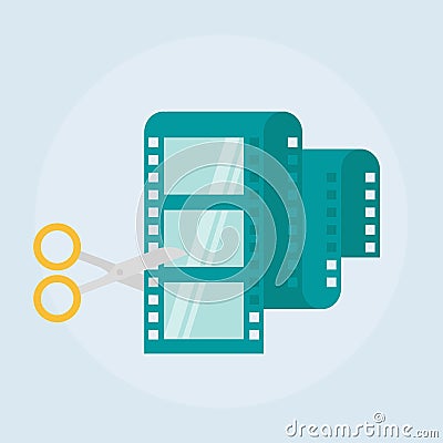 Video editing flat vector icon Vector Illustration