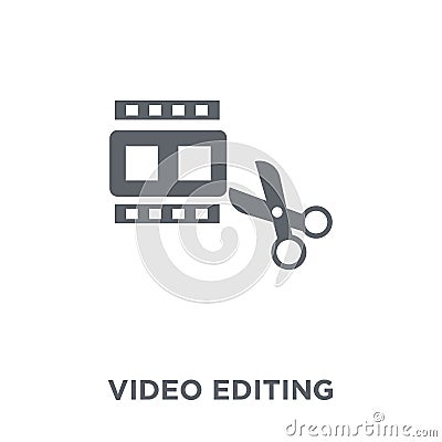 Video editing icon from Entertainment collection. Vector Illustration