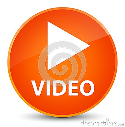 Video elegant orange round button Cartoon Illustration