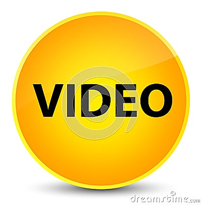 Video elegant yellow round button Cartoon Illustration