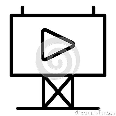 Video film banner icon outline vector. Cinema screen Vector Illustration