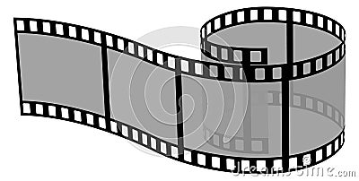 Video film roll. Cinema strip blank mockup Vector Illustration