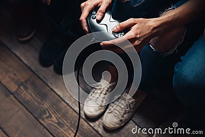 Video game addiction. Excessive play, lifestyle Stock Photo