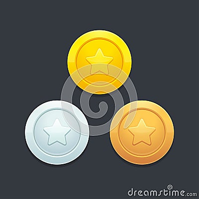 Video game coins Vector Illustration