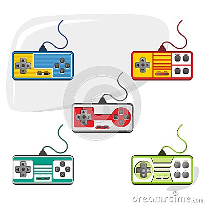 Video game console set Vector Illustration