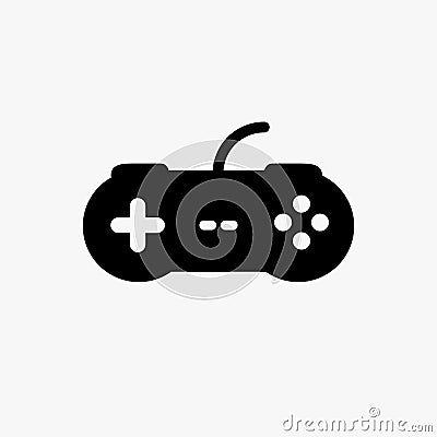 Video game control joystick flat icon. Videogame console controller game pad Vector Illustration