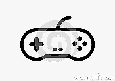 Video game control joystick flat icon. Videogame console controller game pad Vector Illustration