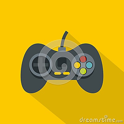 Video game controller icon, flat style Vector Illustration
