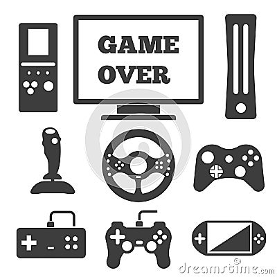 Video game entertaining icons Vector Illustration