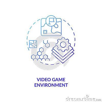Video game environment concept icon Cartoon Illustration