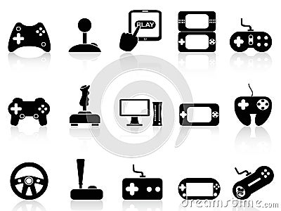 Video game and joystick icons set Vector Illustration