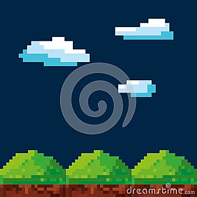 Video game pixel design Vector Illustration