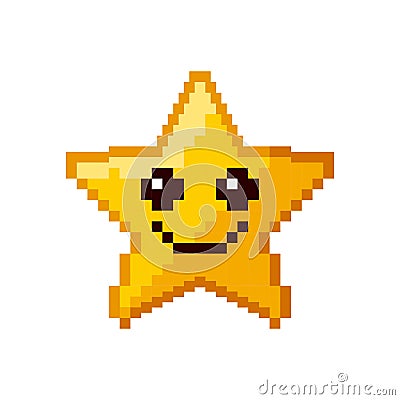 Video game star pixelated Vector Illustration