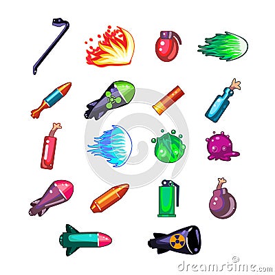 Video Game Weapon Collection Vector Illustration