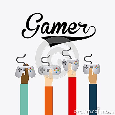 Video gamers Vector Illustration