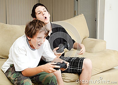 Video Gamers - Intensity Stock Photo