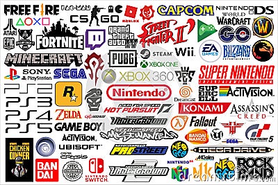 Video Games brand - Vector collection Vector Illustration