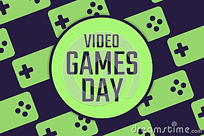 Video Games Day. Holiday concept. Template for background, banner, card, poster with text inscription. Vector EPS10 Vector Illustration