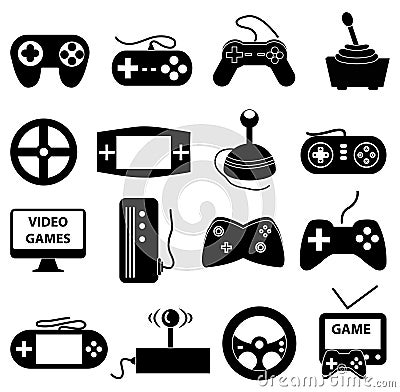 Video games icons set Vector Illustration