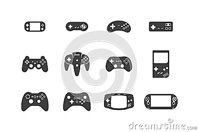 Video games joystick icons set Vector Illustration