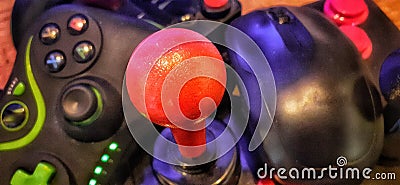 Video games joysticks joypads Buttons Retro Stock Photo