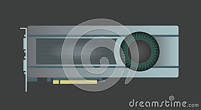 Video Graphic Card. VGA Computer Part. Vector Illustration Stock Photo