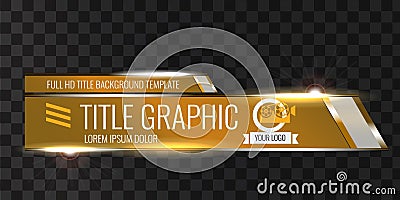 Video headline title or lower third template. Unique banner design for video. Orange color. Vector Illustration