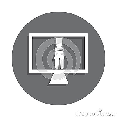 video hostage icon in badge style. One of terrorizm collection icon can be used for UI, UX Stock Photo