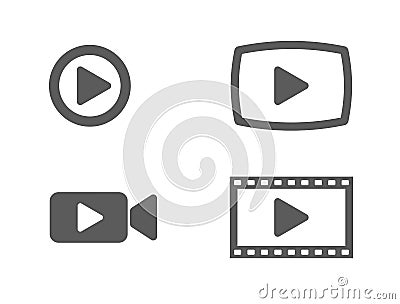 Video icons and buttons Vector Illustration