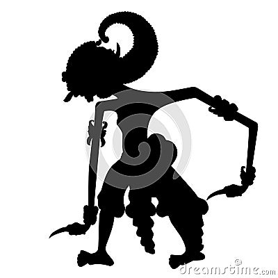 Video of Indonesian shadow puppets from arjuna characters Vector Illustration