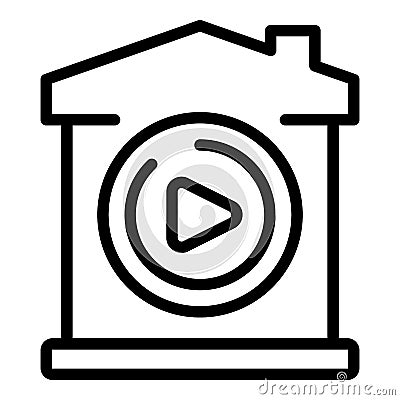 Video lesson icon outline vector. University private Vector Illustration