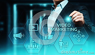 Video Marketing Advertising Businesss Internet Network Technology Concept Stock Photo