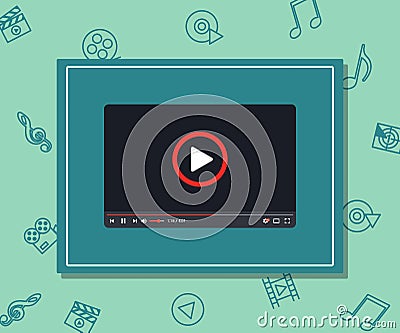 Video marketing. Approaches, methods and measures to promote products and services based on video. Vector Illustration