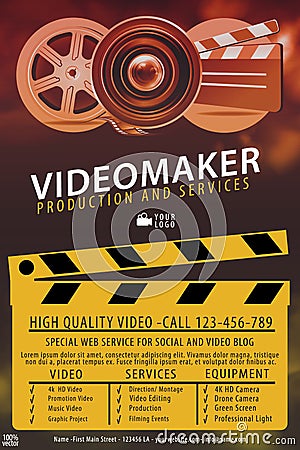 Video marketing. Approaches, methods and measures to promote products and services based on video. Vector Illustration