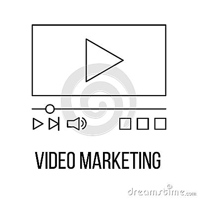 Video marketing icon or logo line art style. Vector Illustration