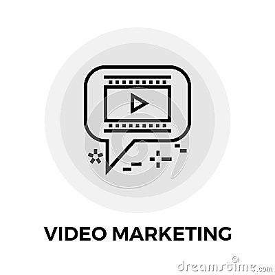 Video Marketing Line Icon Vector Illustration