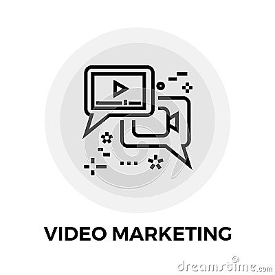 Video Marketing Line Icon Vector Illustration