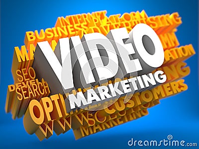 Video Marketing. Wordcloud Concept. Stock Photo